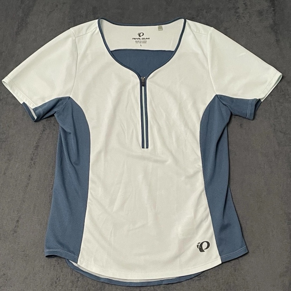 Pearl Izumi Shirt Womens L Blue Canyon Cycling Jersey Top Active Wear Zip